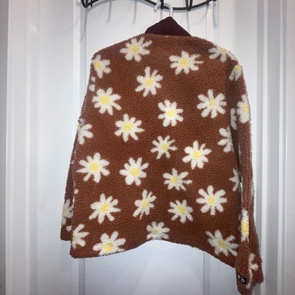 Airblaster Sherpa Rust Daisy Half Zip Fleece Jacket - Picture 2 of 3